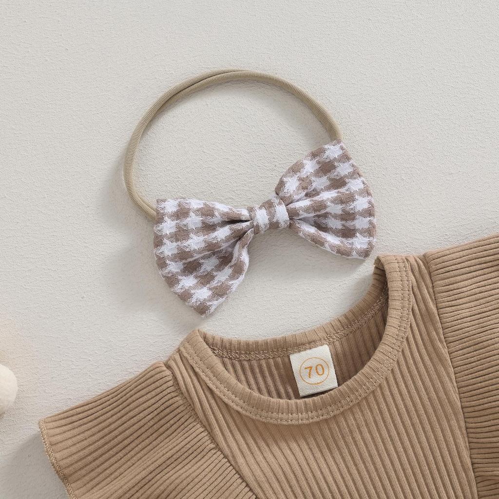 Ținute 2 piese pentru fetițe 3M 6M 12M 18M Rochie cu mâneci lungi cu imprimeu picioare de gală și bentiță drăguță pentru toamna bebelușului