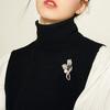 Women Alloy Brooch Pin, Tulip Shape Lapel Badge with Imitation Pearl Rhinestones Inlaid, Brooch Versatile Accessory for Sweaters Collars Hats Bags