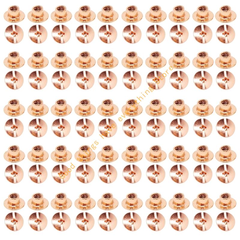 50Pcs Leather Rivets Studs Set Heavy Duty Iron Metal Screws Rivets for Handmade Bag Clothing Repair Sewing Craft Project 55KF