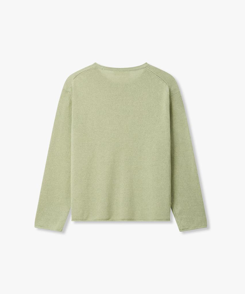 MAN ON THE BOON Rolled Edge Linen Blend Knit_Light Green 4716113015