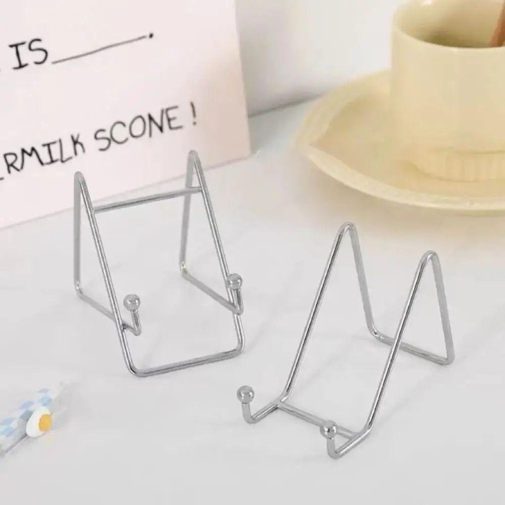 Silver CD Rack Metal Reading Stand Creative Tablet Stand