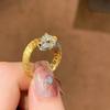 Brushed Full Zircon Leopard Head Rings for Women Light Luxury Charm High-end Retro Luxury Exquisite Zircon Gift