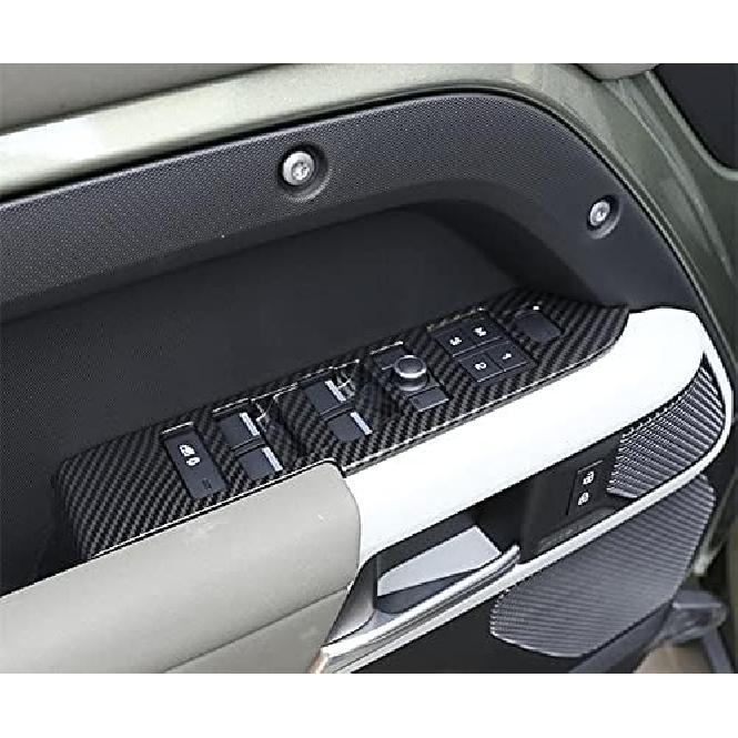 ABS Carbon Fiber Car Door Window Lift Button Cover Trim for Land Rover Defender 110 130 2020-2022