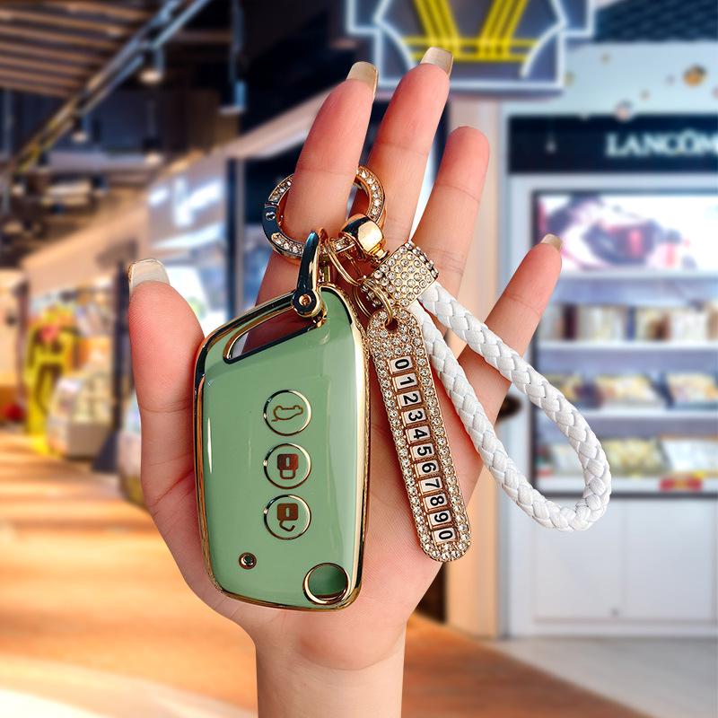 Applicable New Baojun Key Case: RS3/RS5/RC6/E300 Car Protective Shell with Folding Buckle - Men's and Women's Style.