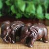 Luxury Elephant Figurine Wooden Ornaments Crafts Retro Home Feng Shui Desktop Decoration Natural Carved Elephant Statue