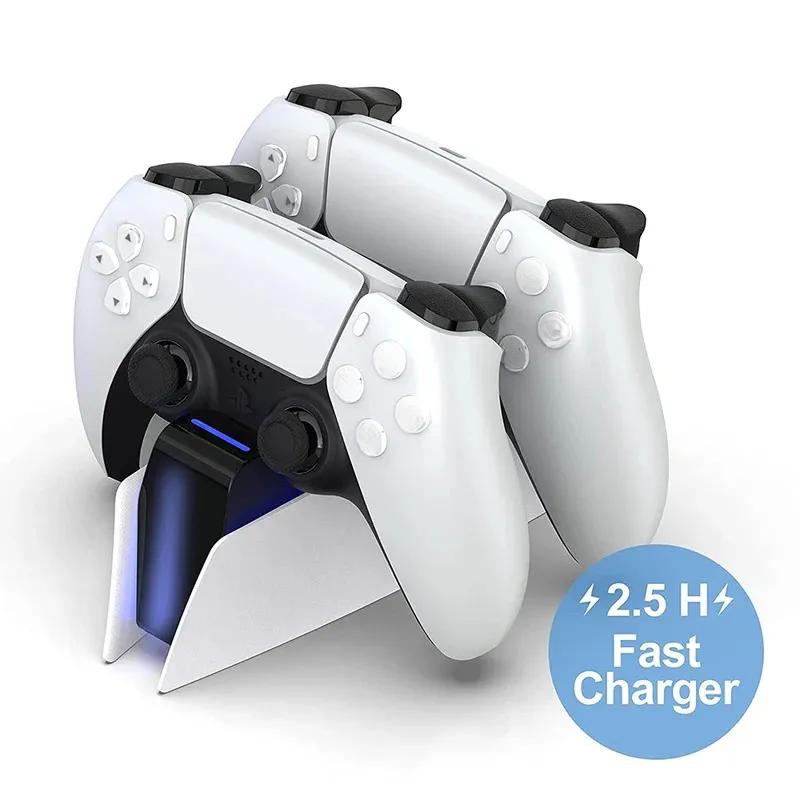 For PS5 Type-C DualSense Charging Station Dual Charging Dock Charger Stand for PlayStation 5 DualSense Wireless Game Controller