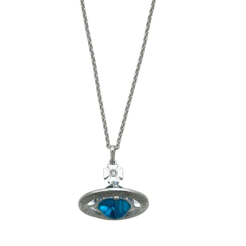 Collana lunga da donna con ciondolo Saturno tridimensionale per maglione Gioielli di moda