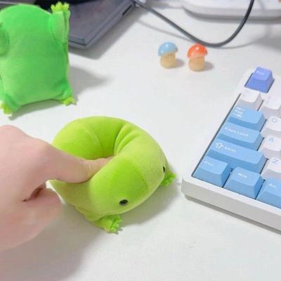 Cute Flat Frog Stuffed Animal Keychain