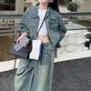 Y2K Jeans Jacket Suit Wide Leg Pants Girls Clothes Set Fashion Children Cowboy Set  Summer Autumn