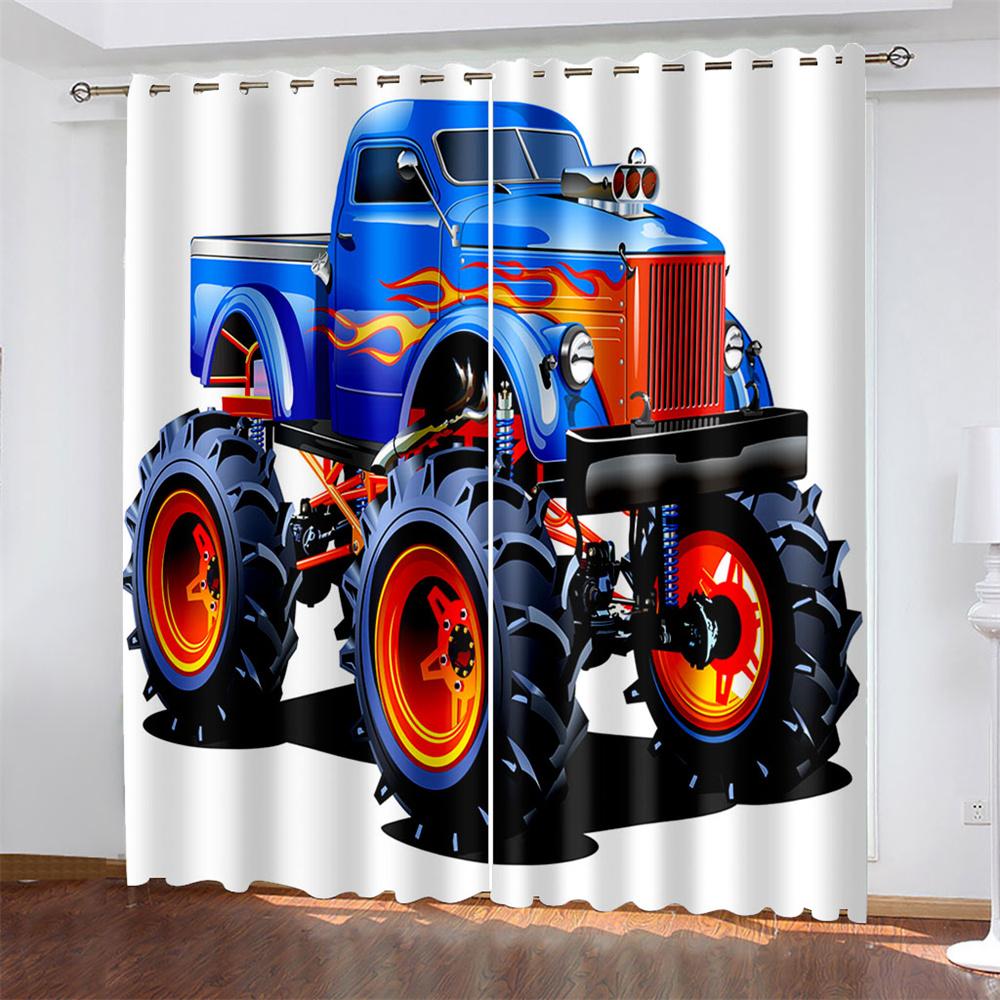 

Внедорожные гонки Печать Тканые шторы Спальня Светонепроницаемые шторы с двумя независимыми шторами слева и справа 132cmx160cm