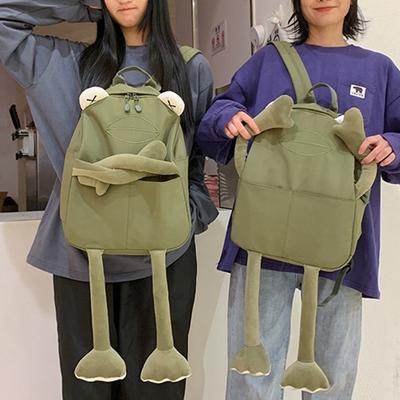 Sac à dos grenouille mignon étudiant universitaire personnalisé grande capacité rangement de livres dessin animé sac d'école