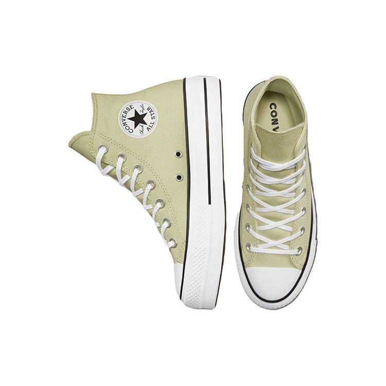 Converse Chuck Taylor All Star Lift Trendy Lightweight Durable High-Top Canvas Sneakers Women Sneakers Green White A03386C