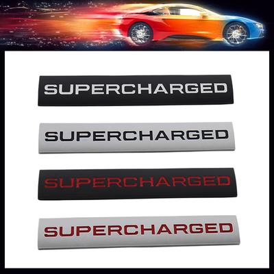 3D Premium Supercharged für Auto Motorhaube Kotflügel Kofferraum Heckklappe Namensschild Aufkleber Emblem Abzeichen Aufkleber