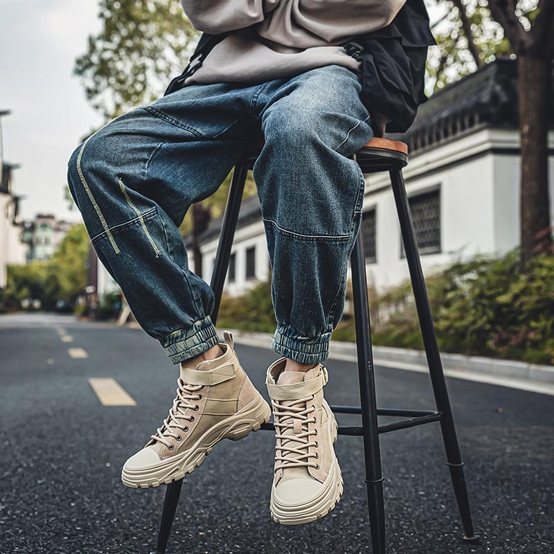 2692 Martin boots men's spring tooling boots versatile desert boots high-top canvas shoes retro mid-top boots