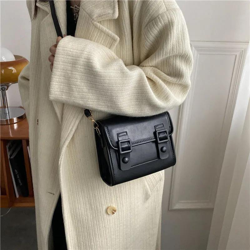 WTEMPO Casual Solid Color High Grade Retro Single Shoulder Bags Women Autumn Winter Versatile Elegant Crossbody Bags