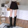 Women's High Waist Black Irregular A-Line Skirt - 2024 Autumn/Winter Trend
