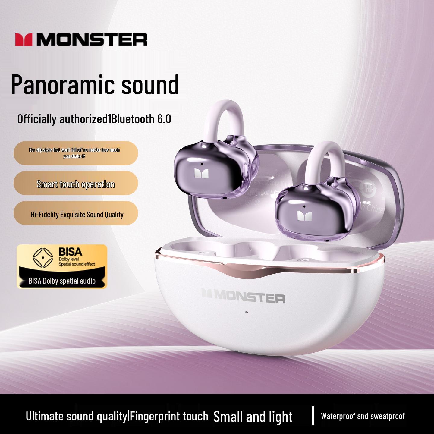 

Moshsheng A02 Clip-on Wireless Bluetooth 6.0 Earphones - Dual Mode Gaming/Music, Running, Noise Reduction, Calls.