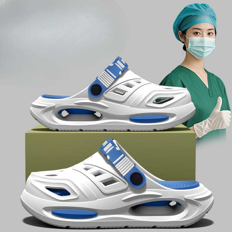 

Взуття для операційної, Crocs, Антиковзкий та антизапаховий верхній одяг для медсестер, Пляжні шльопанці 42/43 білий