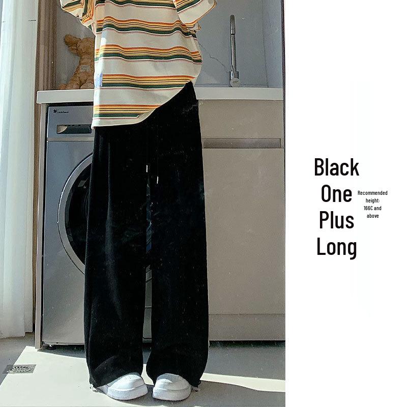 2024 Women's White-Gray High-Waisted Loose Casual Straight-Leg Sweatpants