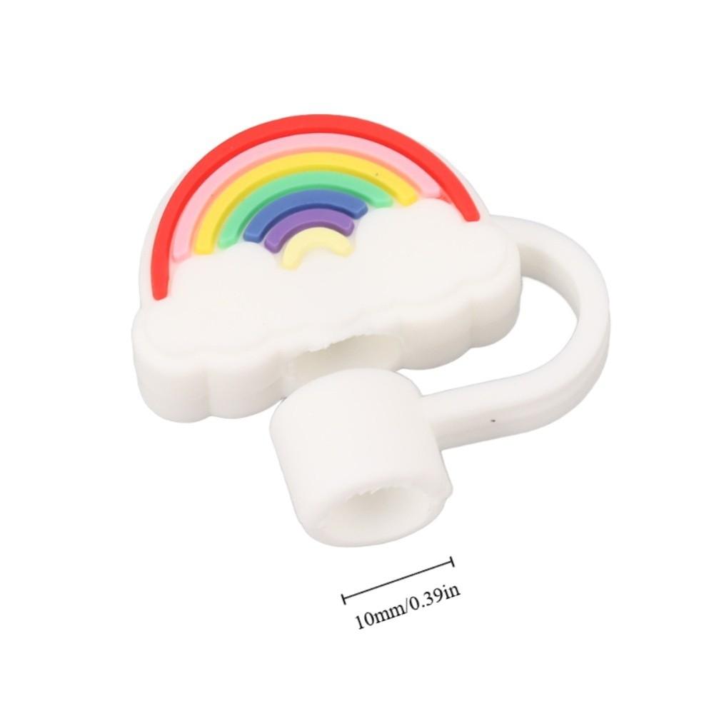 6Pcs Silicone Straw Cover Cap Cartoon Cute Straw Plugs Leak-Proof Pull Out Design Drinking Tube Tips Outdoor Activities