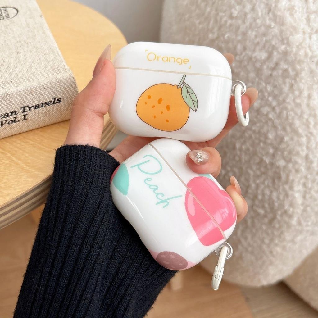 Imd Personality Peach Orange for Apple AirPods 1 Earphone Case AirPods Pro1 Earphone Case