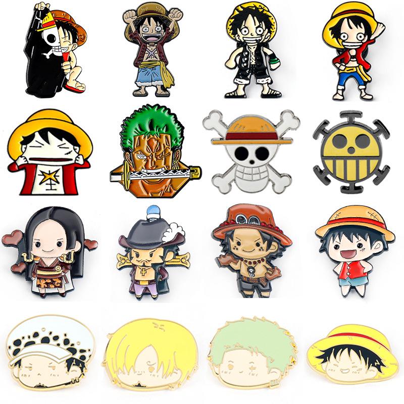One Piece Luffy & Zoro Piraci Słomkowego Kapelusza Metalowa Broszka Pin
