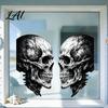 Sunproof Decorative Glass Stickers Halloween Skull Static Window Sticker Realistic Skeleton Decal Waterproof PVC Clings Retro Art Mural for