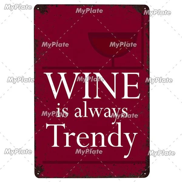 WINE Metal Sign Vintage Plaque Tin Sign Plate Wall Decor For Bar Club Man Cave Wine Kiln Art Painting Alcohol Poster
