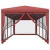 319245 vidaXL Party Tent with 8 Mesh Sidewalls Red 3x9m HDPE