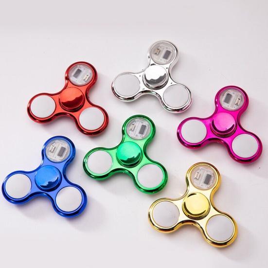 Rotating Finger Spinner Light Effect Changing Patterns LED Electroplate Finger Fidget Hand Spinner for Home
