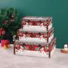 Christmas Wood Leather Storage Box With Lid For Home Organization And Holiday Decor