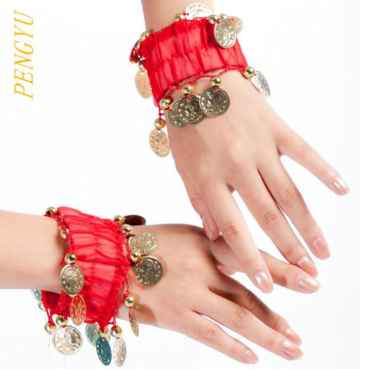 

Belly Dance Accessories: Chiffon Wristbands, Bracelets, Bangles, Hand Jewelry Ornaments Purple