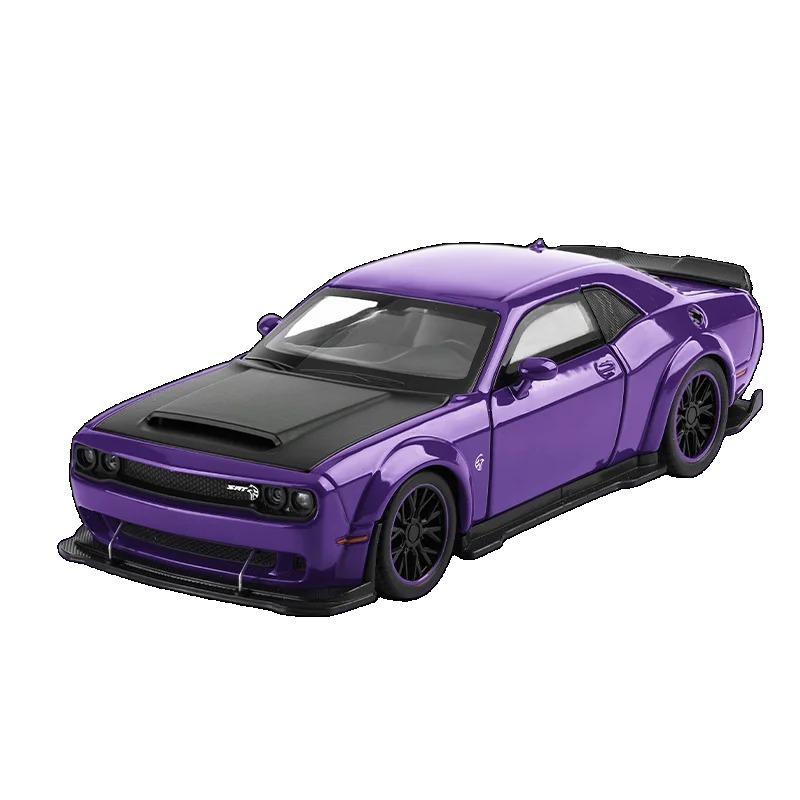 

Масштаб 1/32 Dodge Challenger SRT Hellcat Redeye Супер Спорткар Сплав Металл Литой Модель Машины Звук и Свет Хобби Коллекционный День Рождения фиолетовый