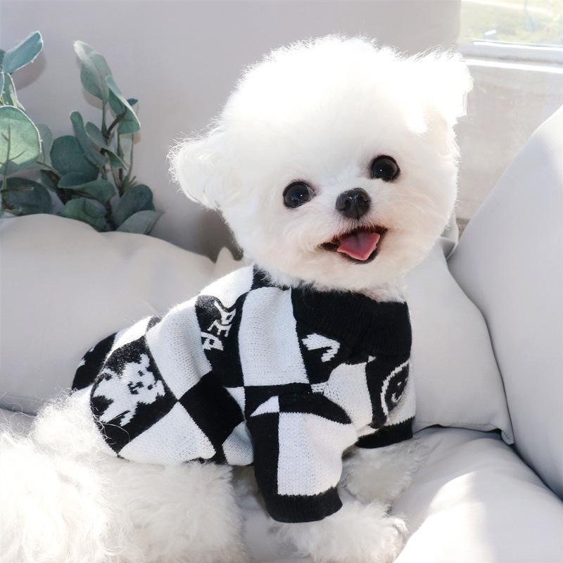 Pet Knitted Sweater Teddy Bichon Pomeranian Schnauzer Small Dog Cat Dog Clothes Autumn And Winter Clothing