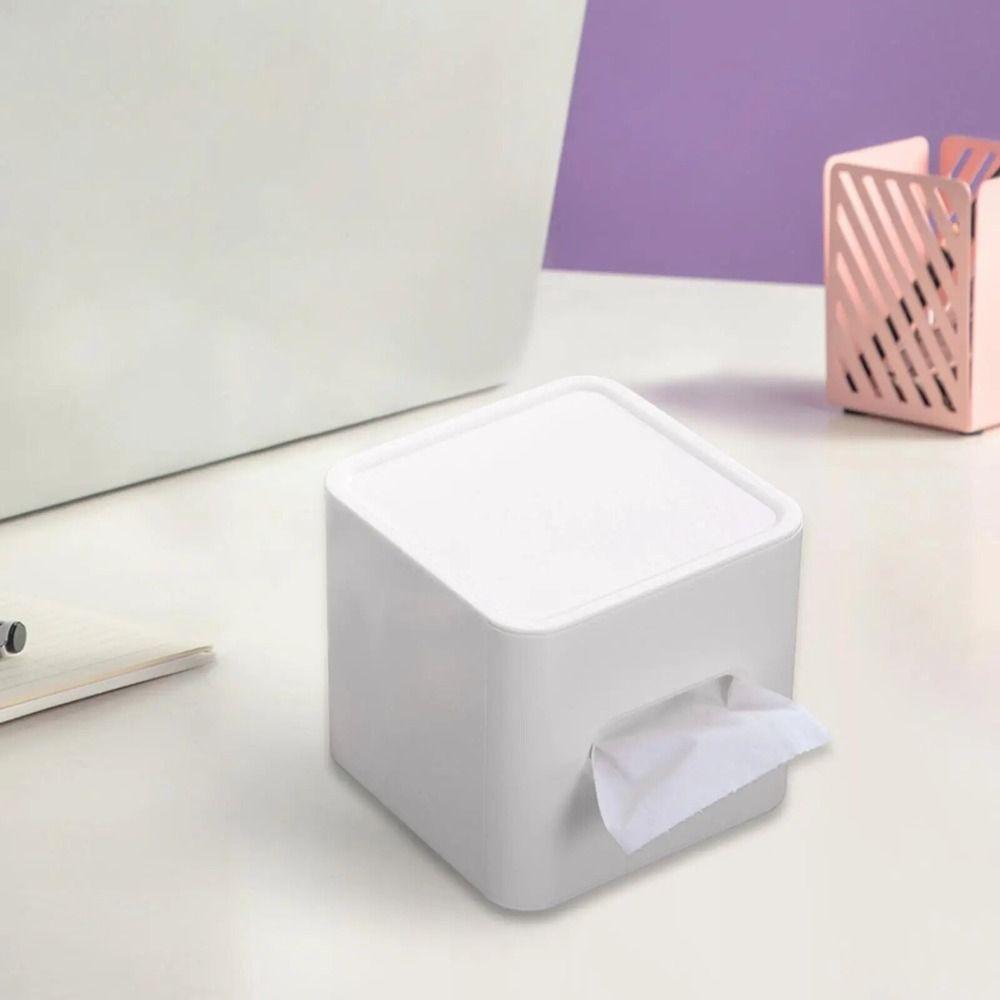 Prosty Uchwyt na Papier Toaletowy Biały/Różowy Biurkowy Pojemnik na Chusteczki Przenośne Kwadratowe Pudełko na Serwetki Łazienka