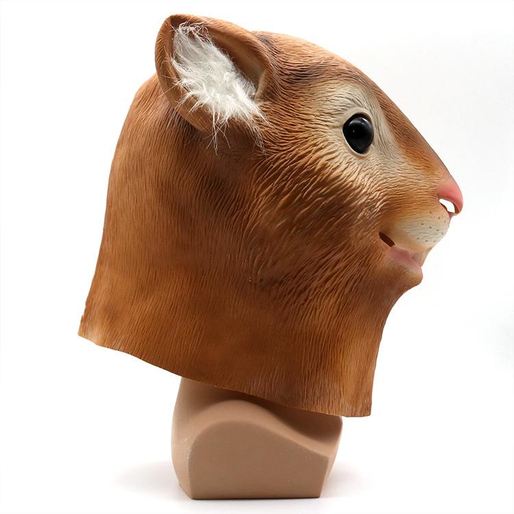Halloween Latex Eichhörnchen Maske Tierkopfbedeckung für Festivals Cosplay Partyzubehör