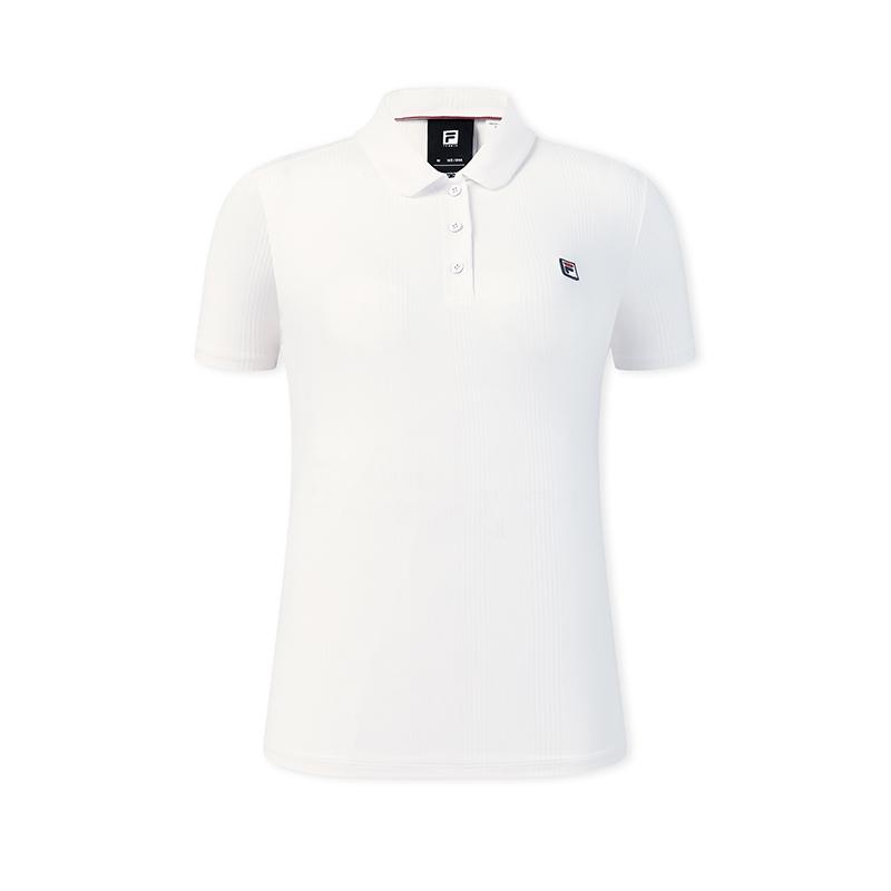 Fila Tennis Fashion Minimalist Sports Casual Versatile Comfortable Short Sleeve Polo Shirt Women tops Cloud-Mushroom-White A11W623123FWT