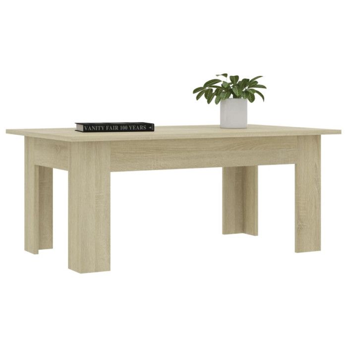 Table basse - vidaXL - Chêne sonoma - 100x60x42 cm - Bois d’ingénierie - Rectangulaire