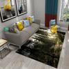 Forest Carpet Natural Landscape Rug Green Grass Rectangle Area Rugs for Adults Yoga Mats Bedroom Living Room Decor Soft Door Mat