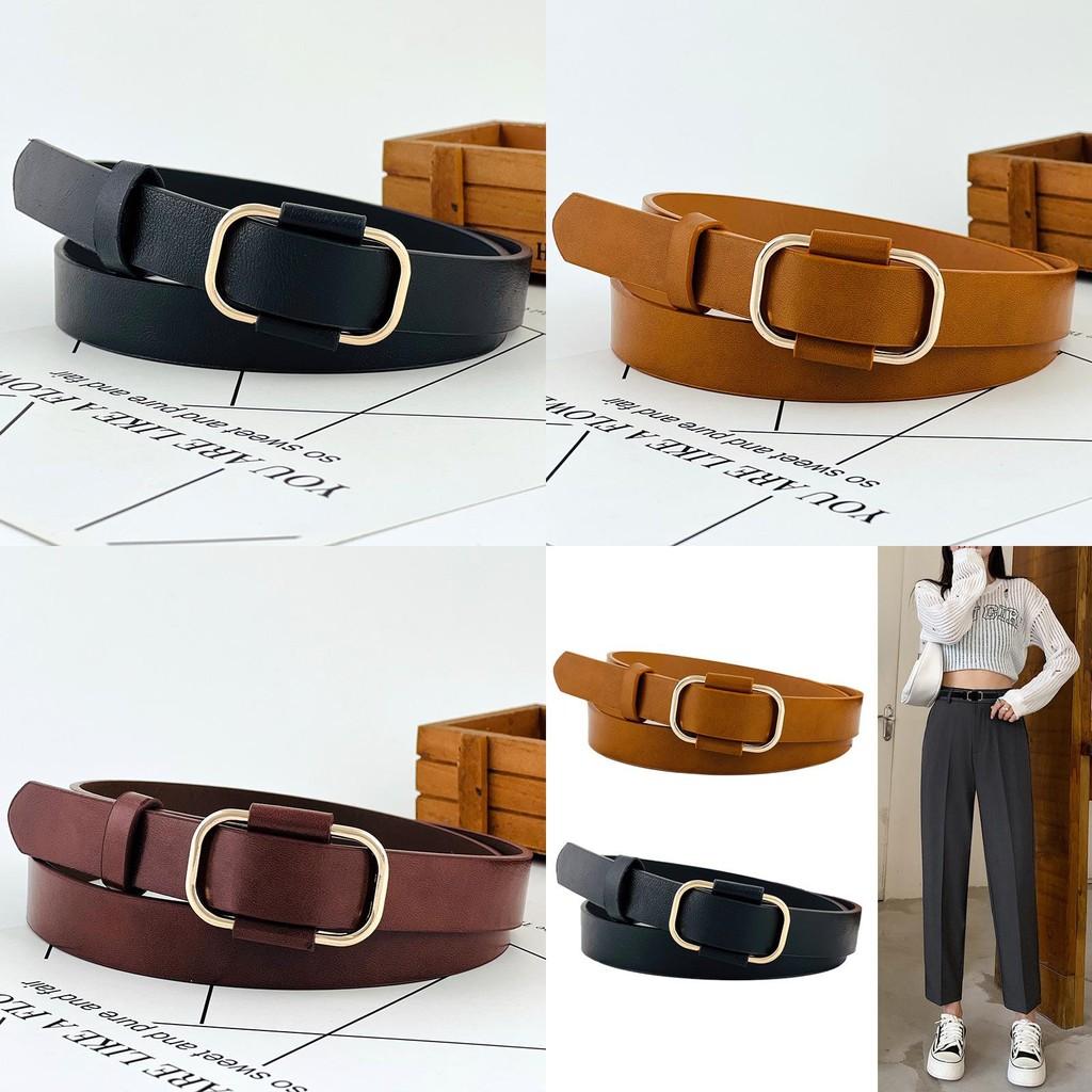 Girl Leather Belt Minimalist Decorative No Hole Adjustment Design Modern Elegant