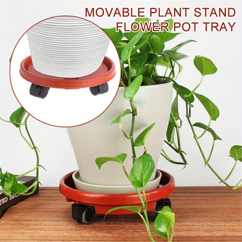 1pc, Removable Plant Stand Flower Pot Tray With Universal Wheel Heavy Rolling Flower Pot Rack Indoor And Outdoor Balcony