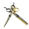 Black And Gold 6.0 Inch Nimpson, Black Steel Little Golden Tiger Hair Scissors, Hair Scissors, Tooth Scissors, Thin