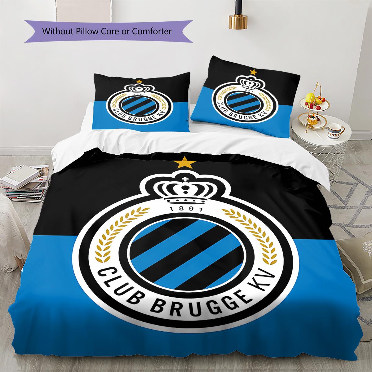 Club Brugge K.V Pattern Bedding,Quilt Set Quilt Cover Pillowcase Home Birthday Gift (1 * duvet cover + 2 * pillowcase, without core)