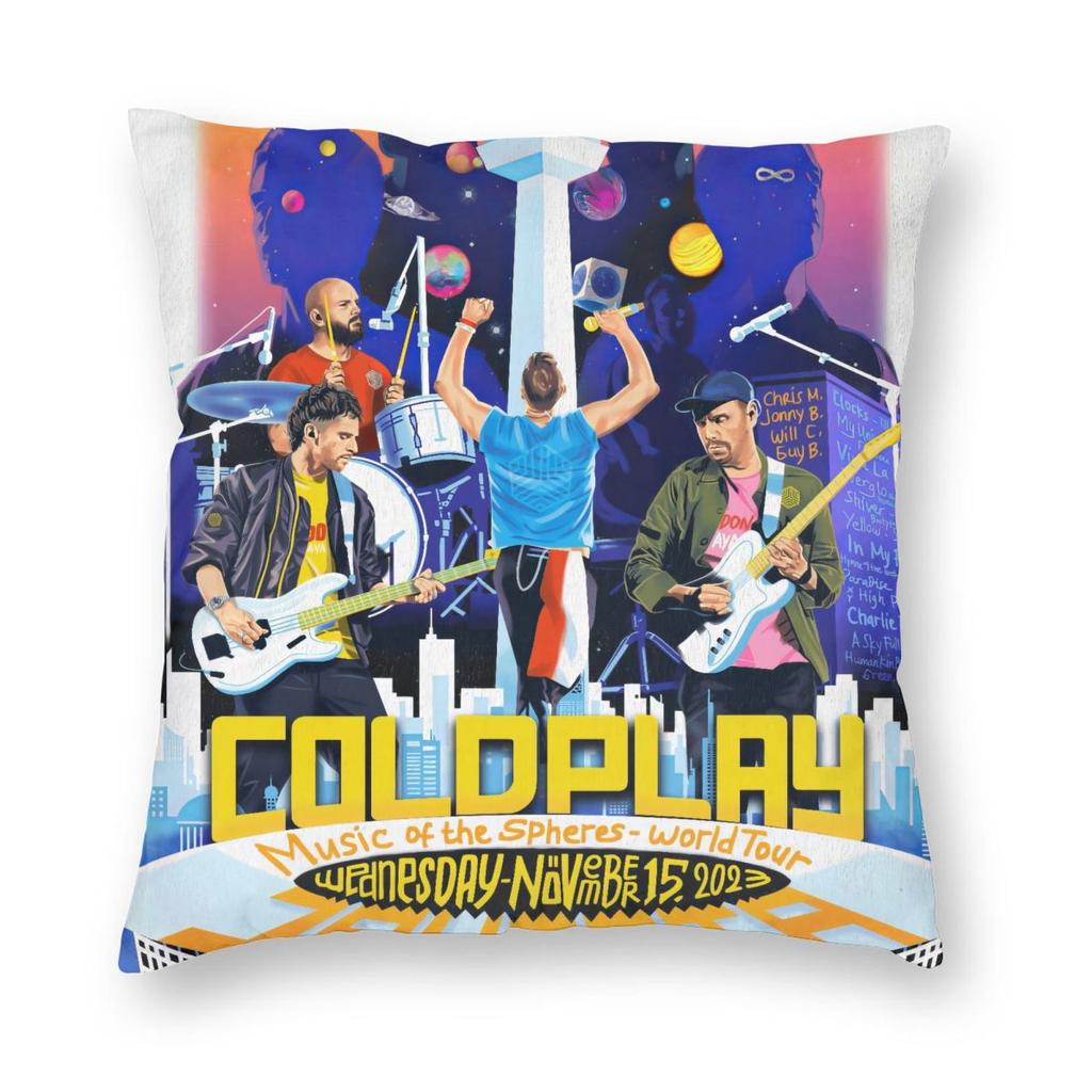 Coldplays Rock Band Pillowcase Soft Polyester Cushion Cover Gift Pillow Case Cover Chair Zippered 45*45cm