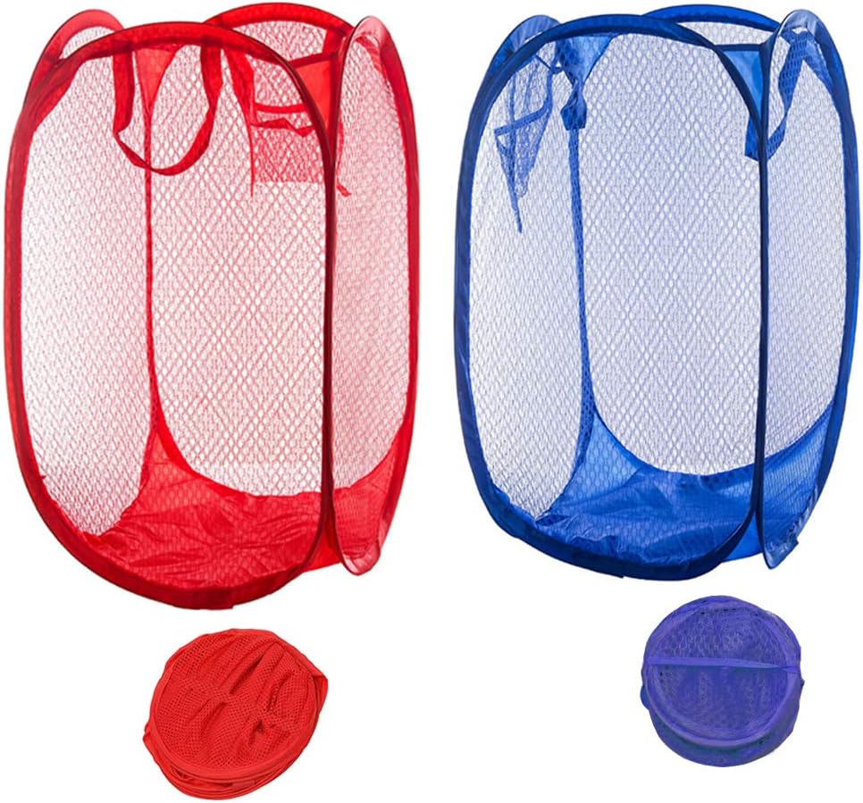 2Pcs Portable Dirty Laundry Basket Foldable Dirty Laundry Basket for Bedroom Kids Room College Dormitory and Travel