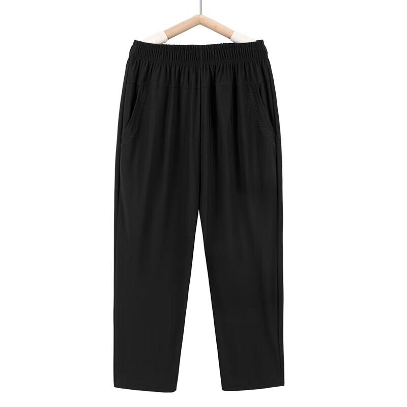 Xuexi Women s 2025 Summer Ice Silk Cropped Pants XL чёрный