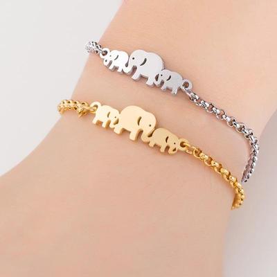 Koreanisches schlichtes Edelstahl-Elefantenarmband für Frauen und Studentinnen