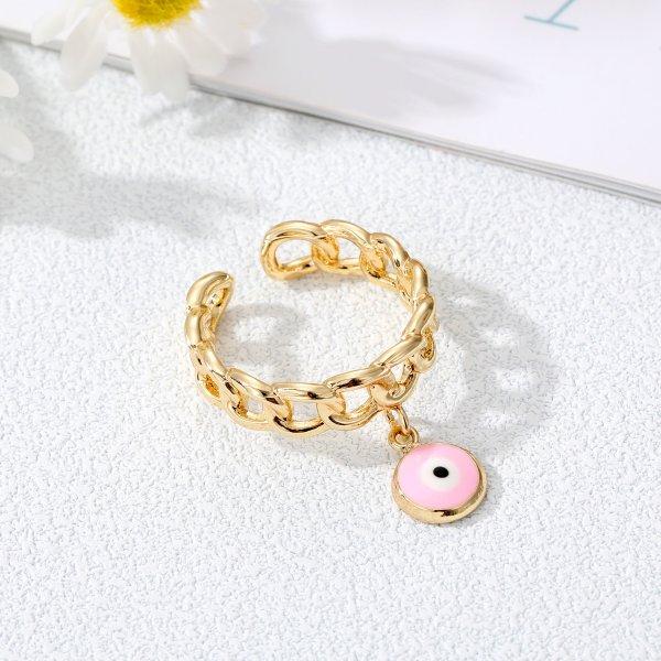 Luxury Double Layer Zircon Rings for Women Punk Metal Ball Tassel Link Chain Opening Ring 2026 New Trend Couple Wedding Jewelry