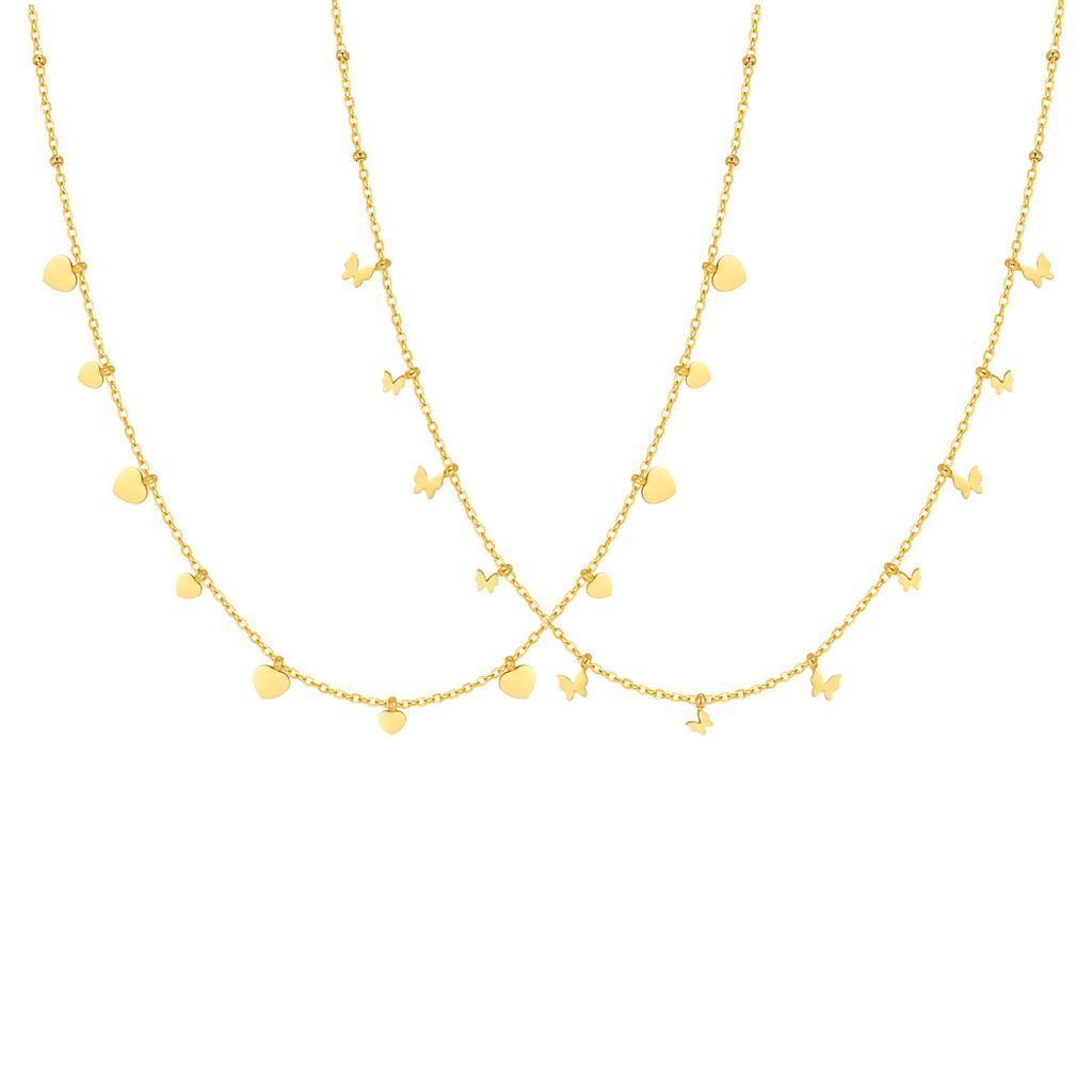 Wind Delicate Clavicle Chain Sweet Butterfly Jewelry, Stainless Steel Heart Bracelet Women Nc-2536