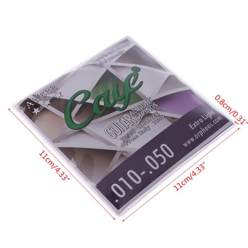 CAYE 6 Pcs Acoustic Guitar Strings Folk Guitar Musical Instruments Accessories